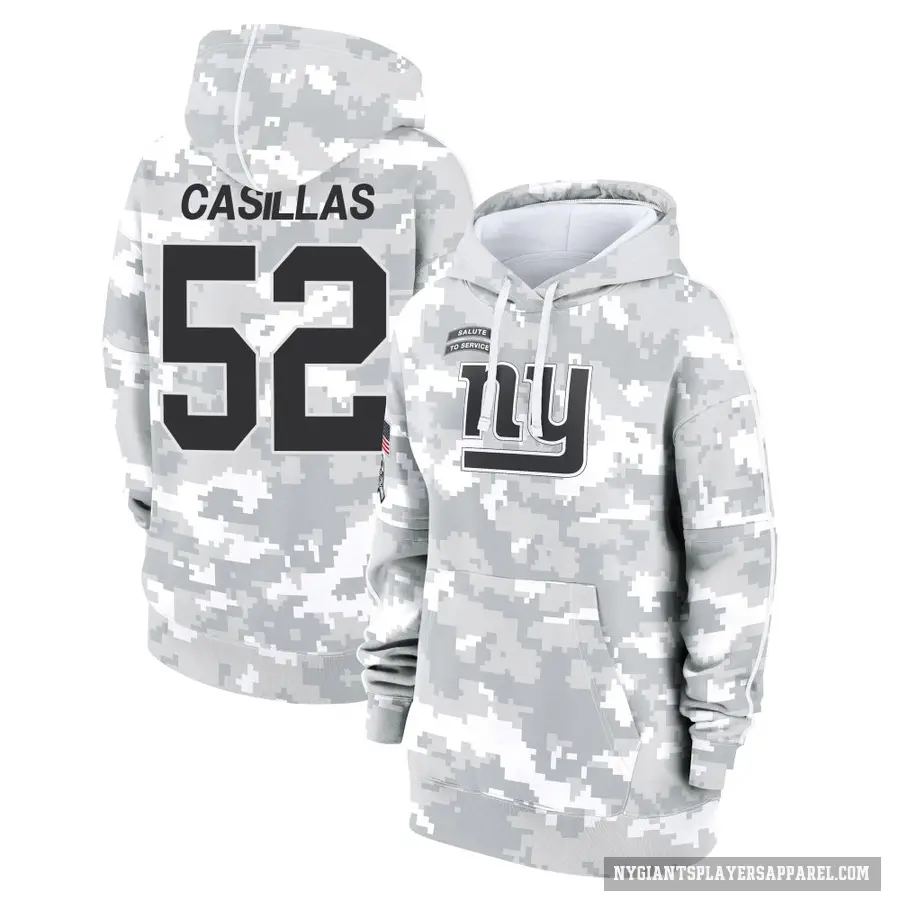 Women's ＃52 Jonathan Casillas New York Giants Arctic Camo 2024 Salute to Service Club Fleece Pullover Hoodie