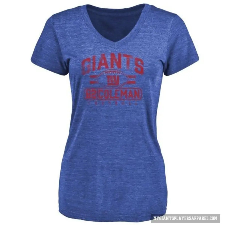 Women's ＃62 Davon Coleman New York Giants Royal Flanker T-Shirt