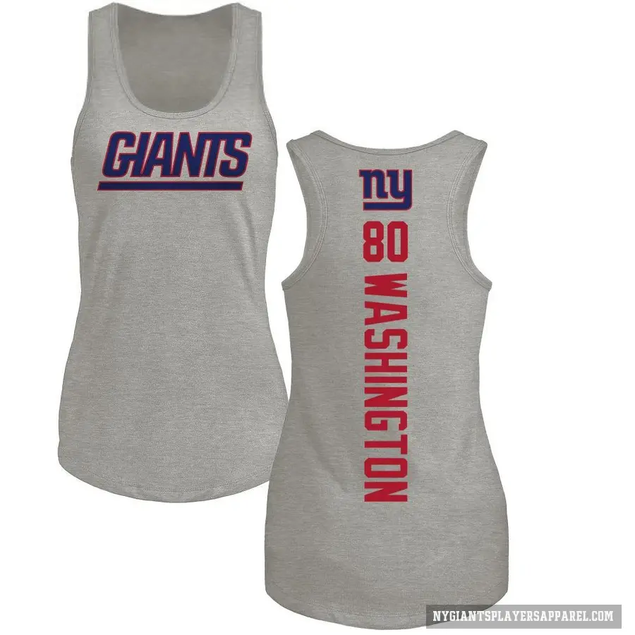 Women's ＃80 Montrell Washington New York Giants Ash Backer Tank Top