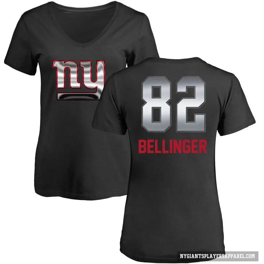 Women's ＃82 Daniel Bellinger New York Giants Black Midnight Mascot T-Shirt