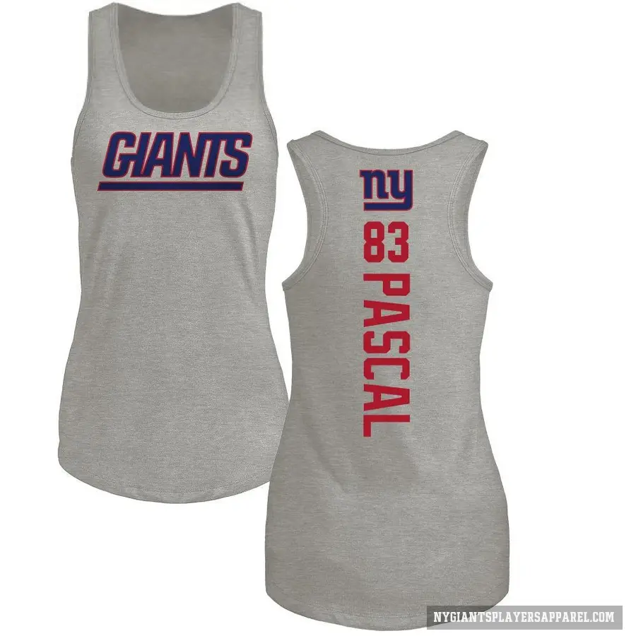 Women's ＃83 Zach Pascal New York Giants Ash Backer Tank Top