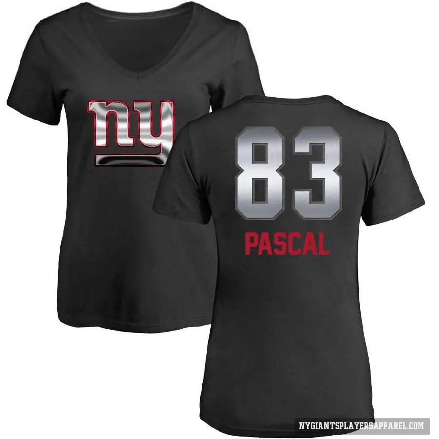 Women's ＃83 Zach Pascal New York Giants Black Midnight Mascot T-Shirt