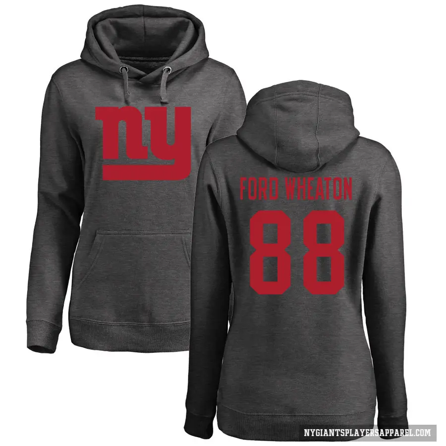 Women's ＃88 Bryce Ford-Wheaton New York Giants Pro Line by Branded Ash One Color Pullover Hoodie