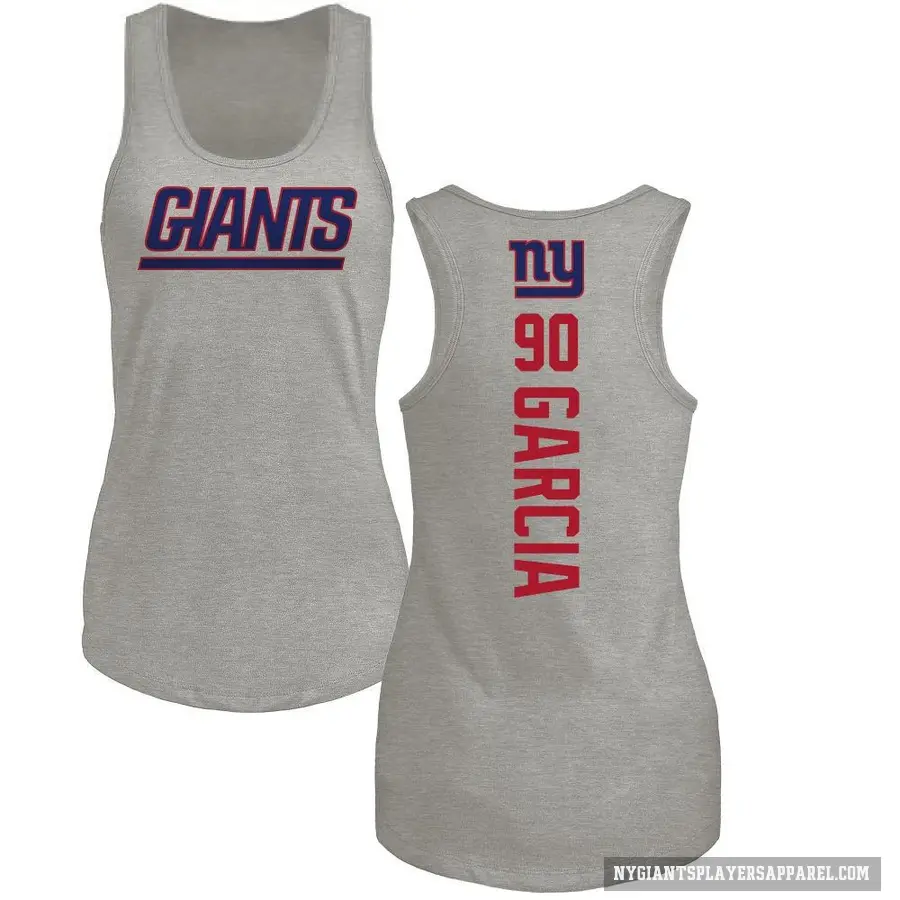 Women's ＃90 Elijah Garcia New York Giants Ash Backer Tank Top