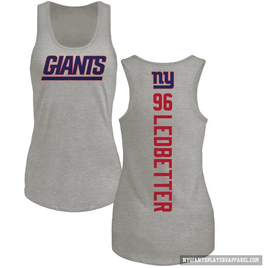 Women's ＃96 Jeremiah Ledbetter New York Giants Ash Backer Tank Top