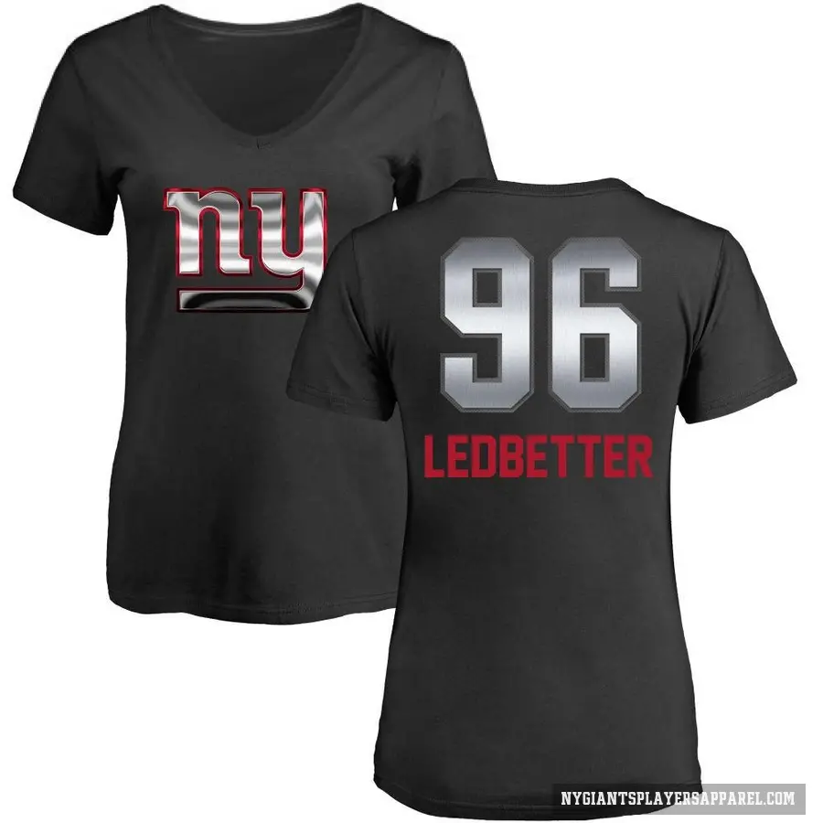 Women's ＃96 Jeremiah Ledbetter New York Giants Black Midnight Mascot T-Shirt