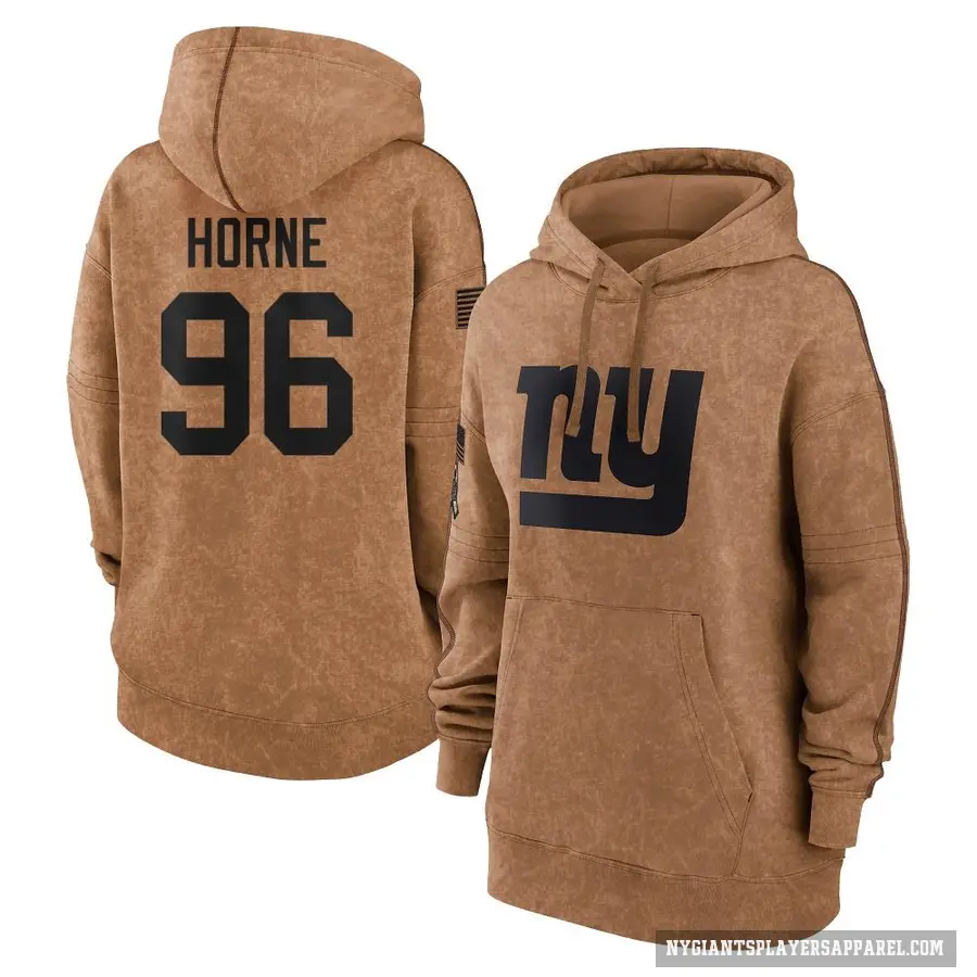 Women's ＃96 Timmy Horne New York Giants Brown 2023 Salute To Service Pullover Hoodie
