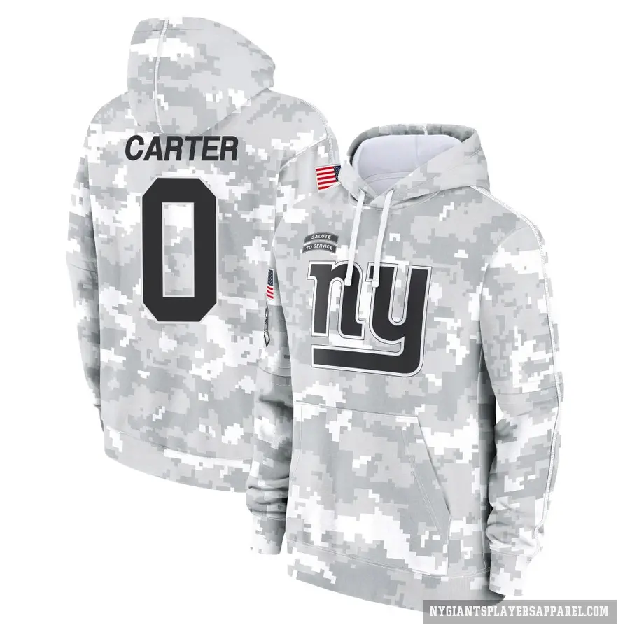 Youth ＃0 Abdul Carter New York Giants Arctic Camo 2024 Salute to Service Club Fleece Pullover Hoodie