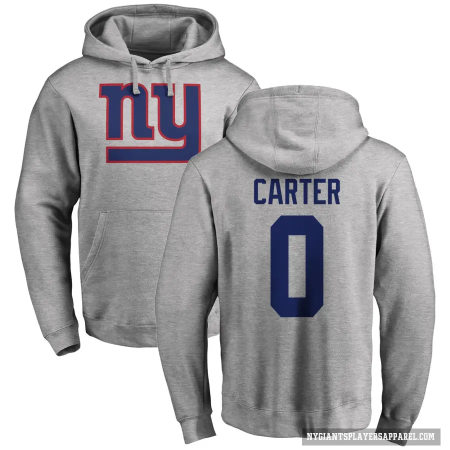 Youth ＃0 Abdul Carter New York Giants Pro Line Ash Name & Number Logo Pullover Hoodie