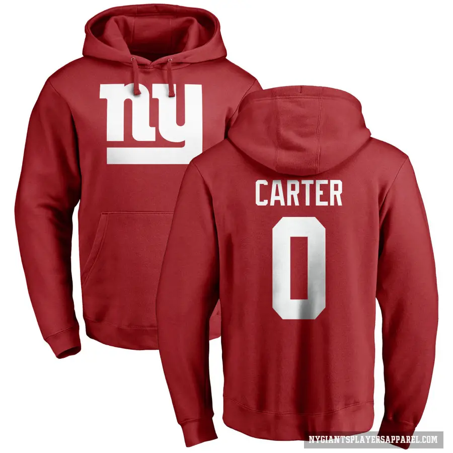 Youth ＃0 Abdul Carter New York Giants Red Pro Line Name & Number Logo Pullover Hoodie
