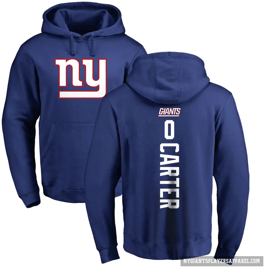 Youth ＃0 Abdul Carter New York Giants Royal Pro Line Backer Pullover Hoodie