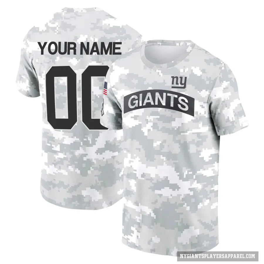 Youth ＃00 Custom New York Giants Camo Arctic 2024 Salute to Service Performance T-Shirt