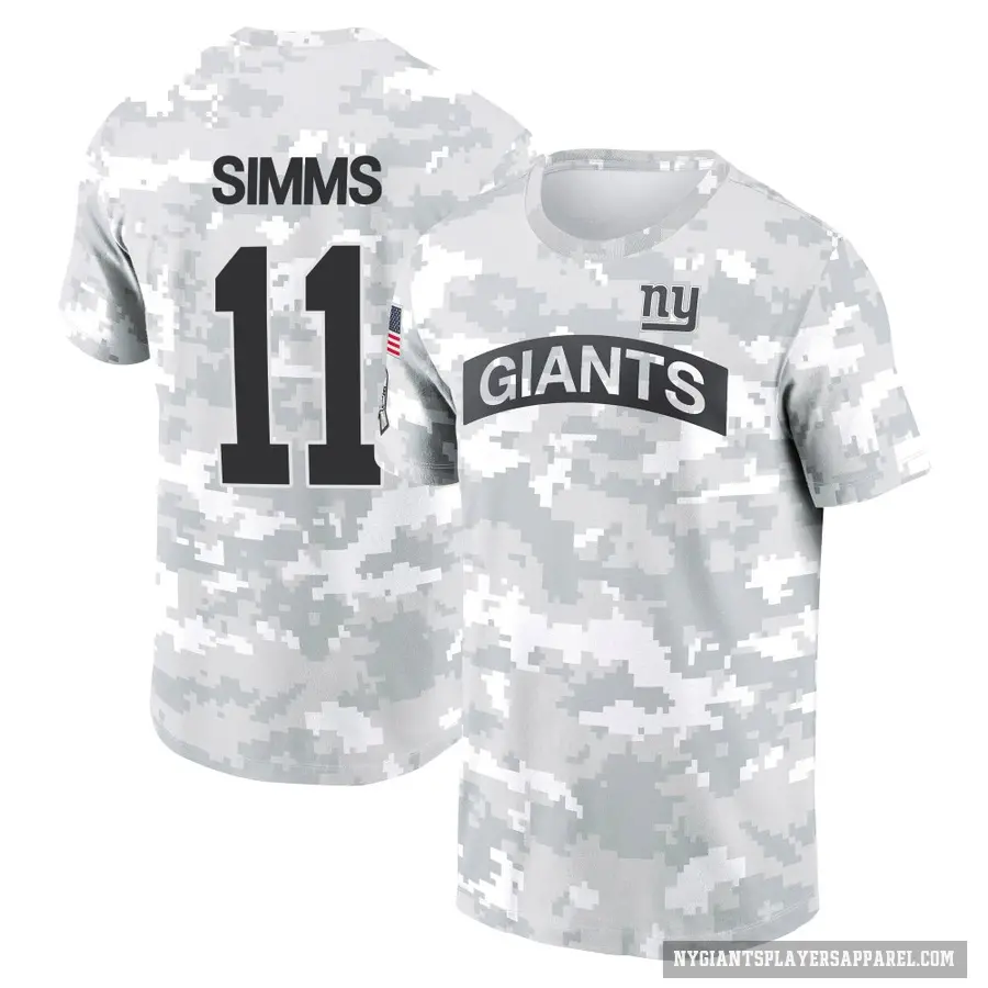 Youth ＃11 Phil Simms New York Giants Camo Arctic 2024 Salute to Service Performance T-Shirt
