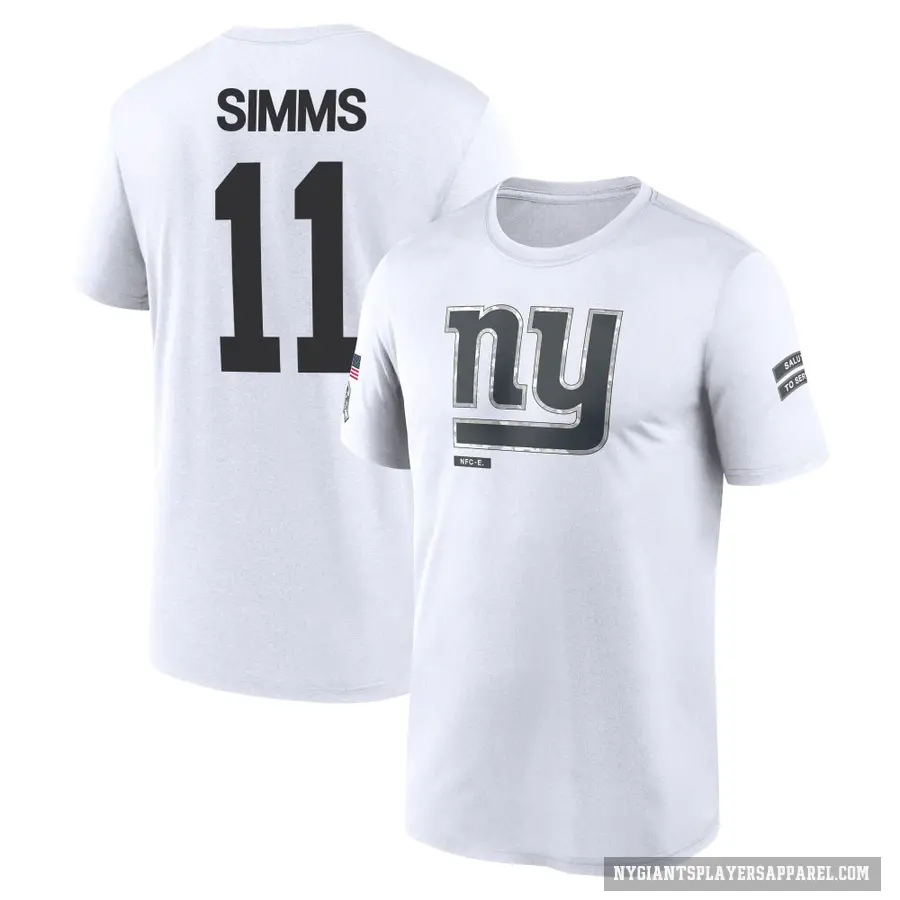 Youth ＃11 Phil Simms New York Giants White 2024 Salute to Service Performance T-Shirt