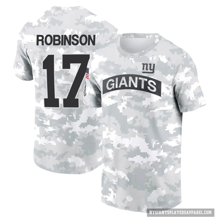 Youth ＃17 Wan'Dale Robinson New York Giants Camo Arctic 2024 Salute to Service Performance T-Shirt