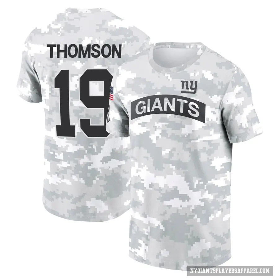 Youth ＃19 Bobby Thomson New York Giants Camo Arctic 2024 Salute to Service Performance T-Shirt
