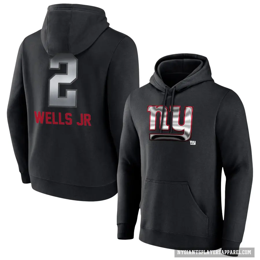 Youth ＃2 Antwane Wells Jr. New York Giants Black Midnight Mascot Pullover Hoodie