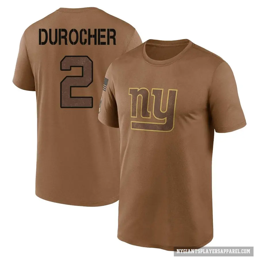Youth ＃2 Leo Durocher New York Giants Brown 2023 Salute To Service Performance T-Shirt