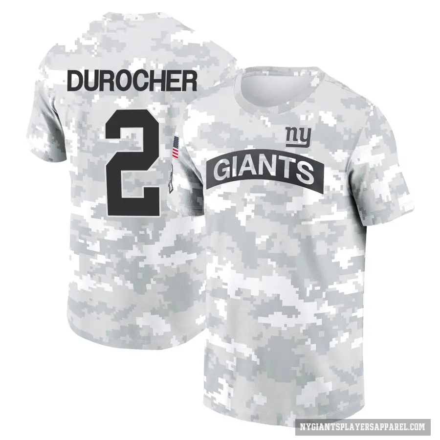 Youth ＃2 Leo Durocher New York Giants Camo Arctic 2024 Salute to Service Performance T-Shirt
