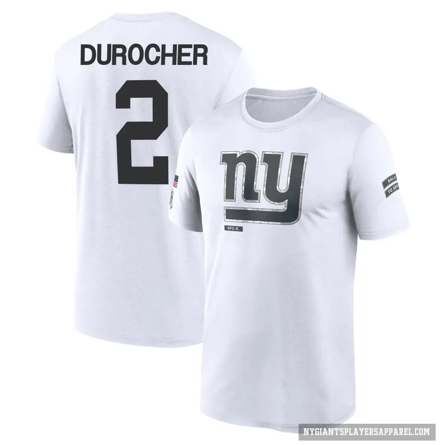 Youth ＃2 Leo Durocher New York Giants White 2024 Salute to Service Performance T-Shirt