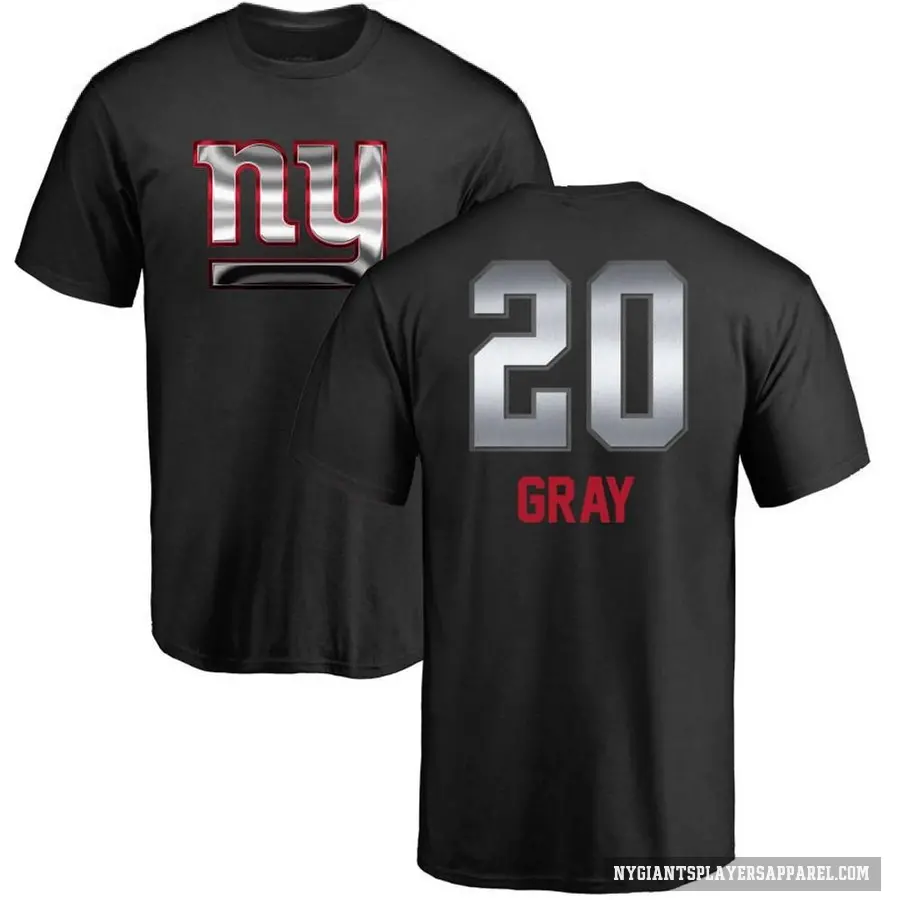 Youth ＃20 Eric Gray New York Giants Black Midnight Mascot T-Shirt