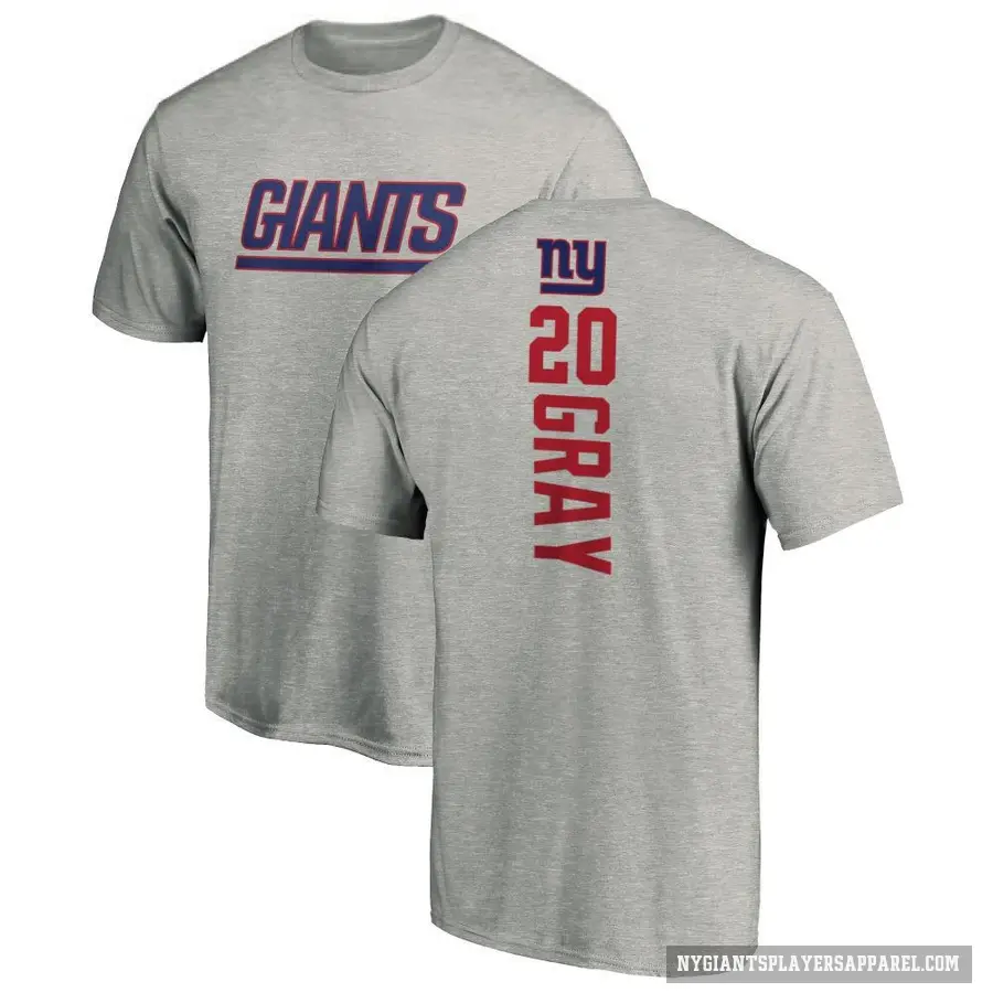 Youth ＃20 Eric Gray New York Giants Gray Backer T-Shirt Ash