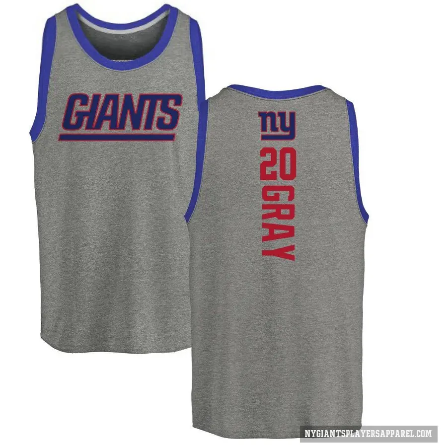 Youth ＃20 Eric Gray New York Giants Gray Backer Tank Top Ash
