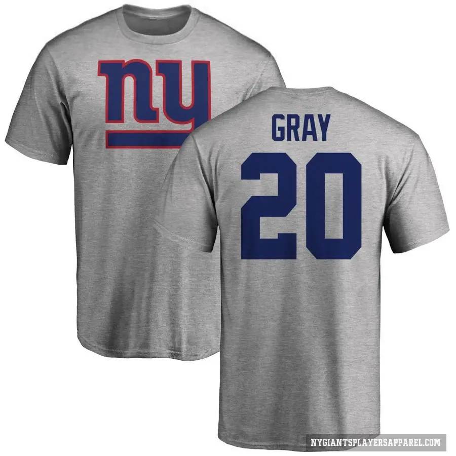 Youth ＃20 Eric Gray New York Giants Gray Logo T-Shirt Ash