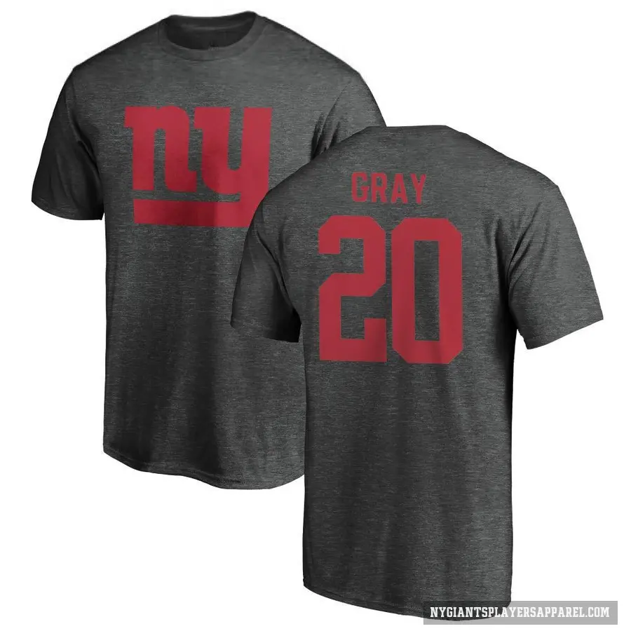 Youth ＃20 Eric Gray New York Giants Gray One Color T-Shirt Ash