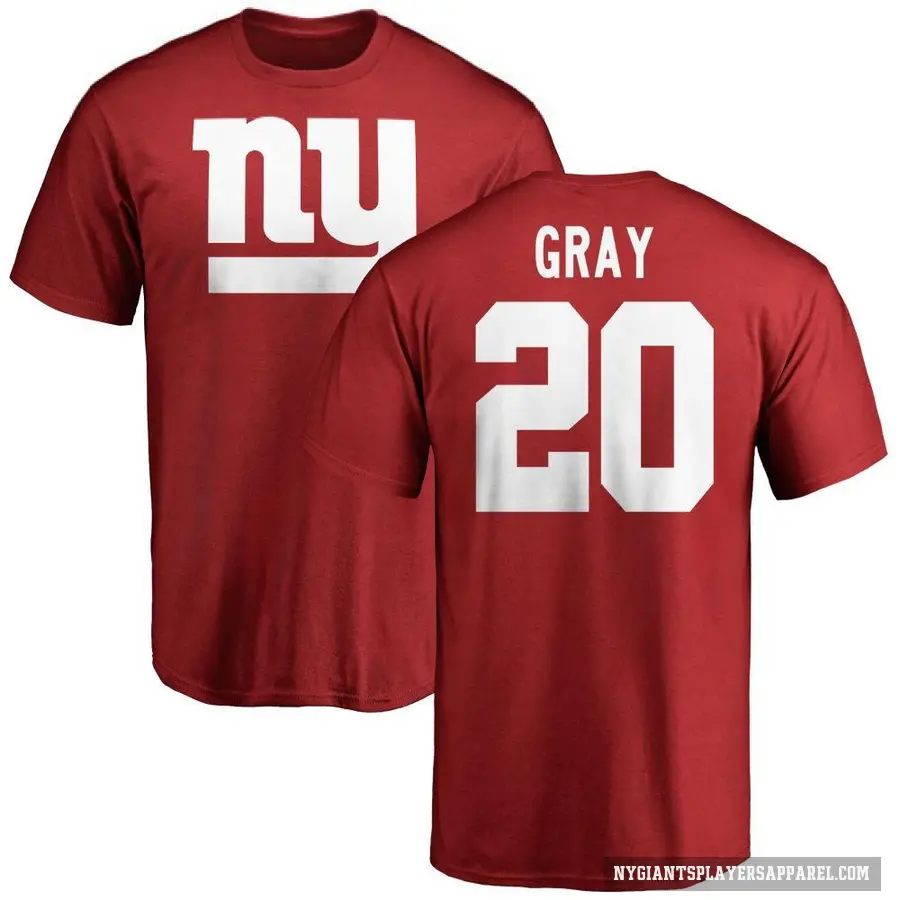 Youth ＃20 Eric Gray New York Giants Red Logo T-Shirt