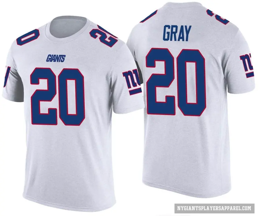 Youth ＃20 Eric Gray New York Giants White Color Rush T-Shirt