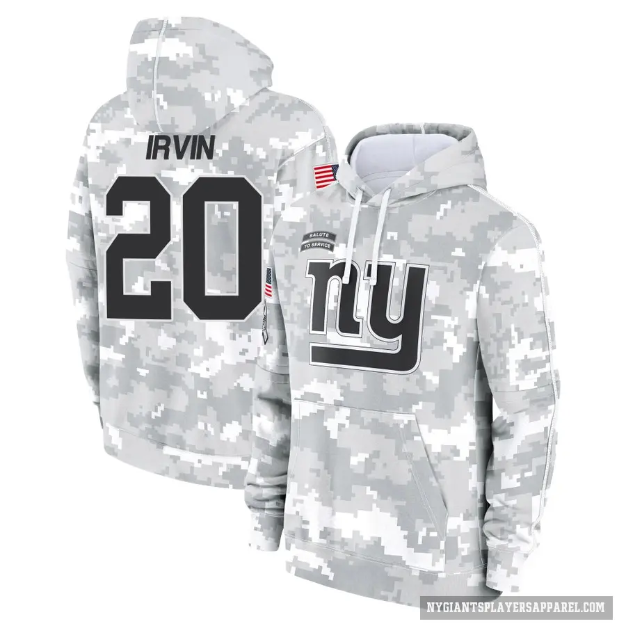 Youth ＃20 Monte Irvin New York Giants Arctic Camo 2024 Salute to Service Club Fleece Pullover Hoodie