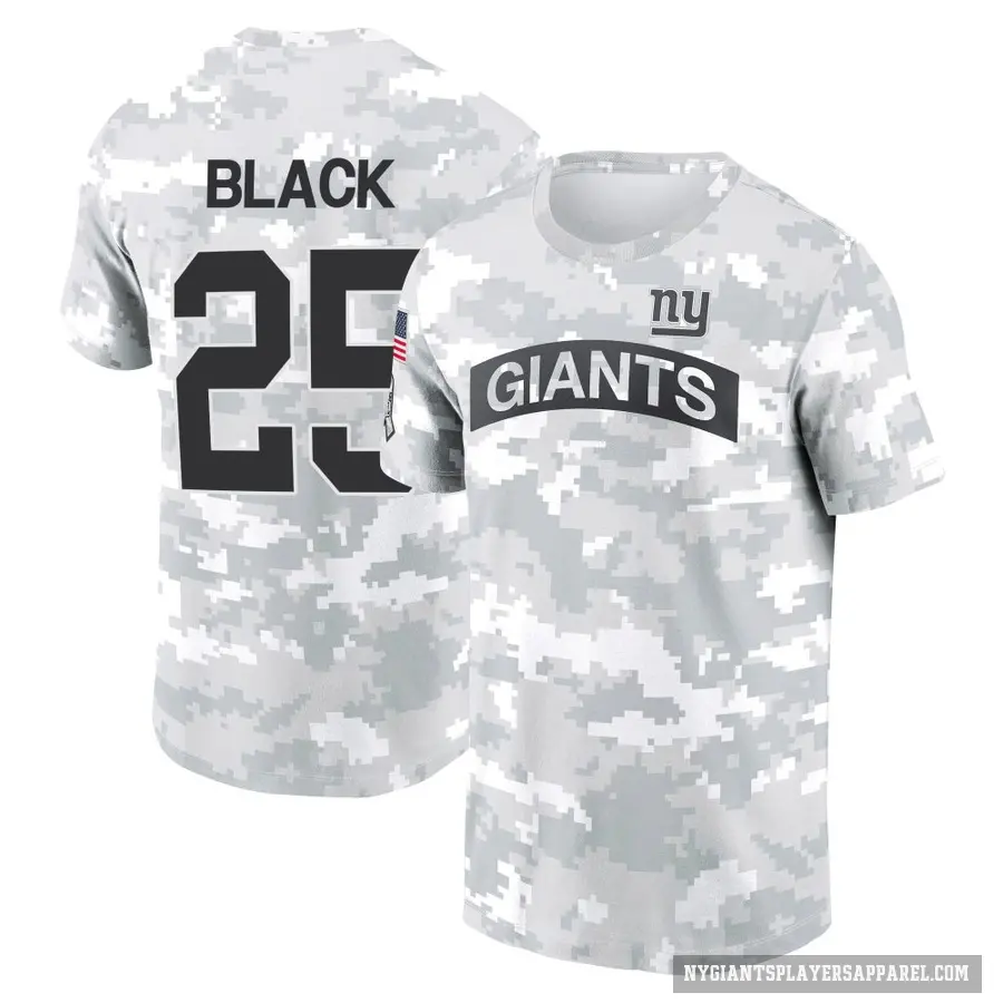 Youth ＃25 Korie Black New York Giants Black Arctic Camo 2024 Salute to Service Performance T-Shirt