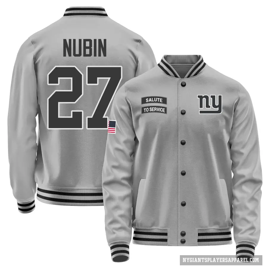 Youth ＃27 Tyler Nubin New York Giants Gray Salute to Service Performance Jacket