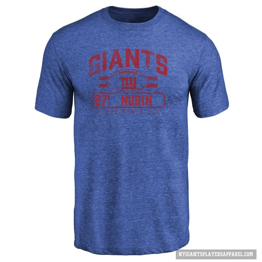 Youth ＃27 Tyler Nubin New York Giants Royal Flanker T-Shirt