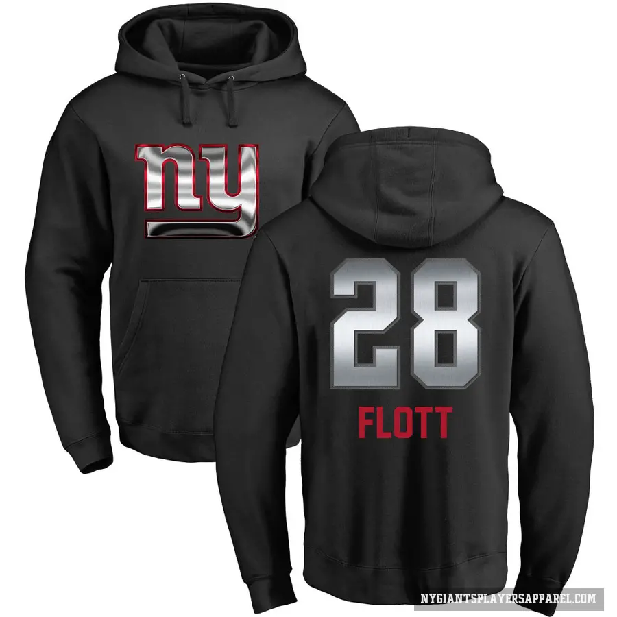 Youth ＃28 Cor'Dale Flott New York Giants Black Midnight Mascot Pullover Hoodie