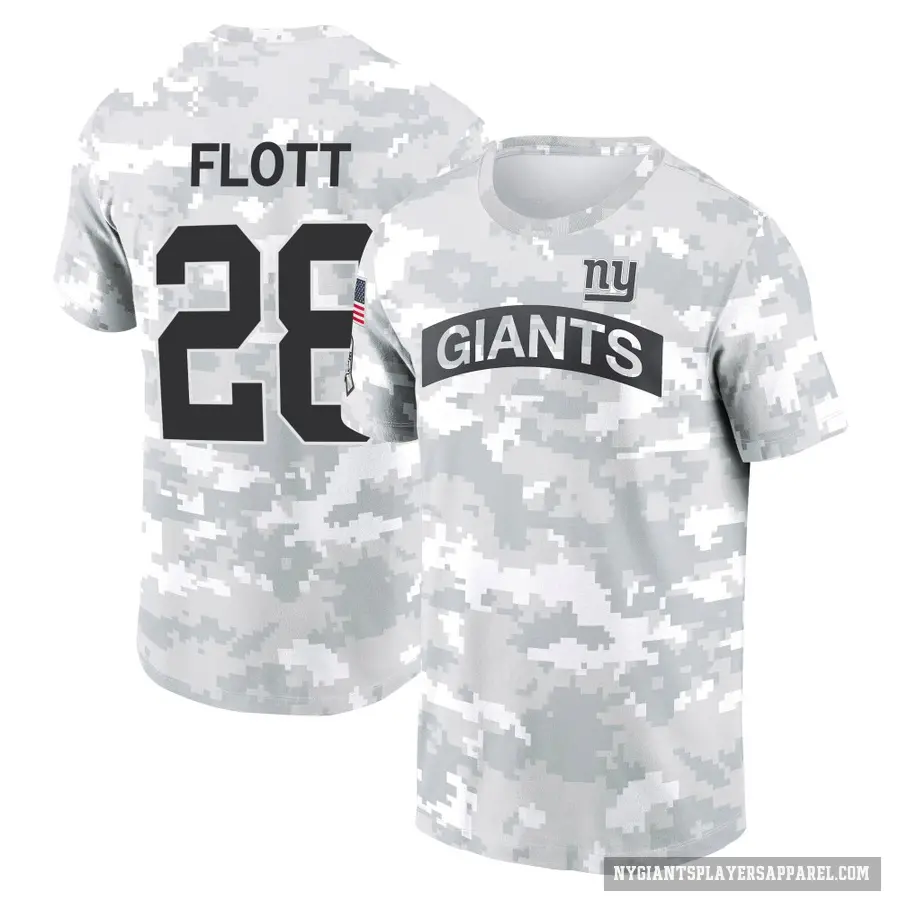 Youth ＃28 Cor'Dale Flott New York Giants Camo Arctic 2024 Salute to Service Performance T-Shirt