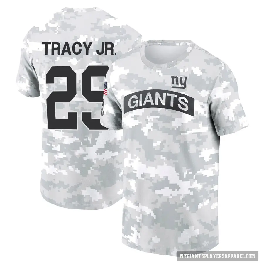 Youth ＃29 Tyrone Tracy Jr. New York Giants Camo Arctic 2024 Salute to Service Performance T-Shirt
