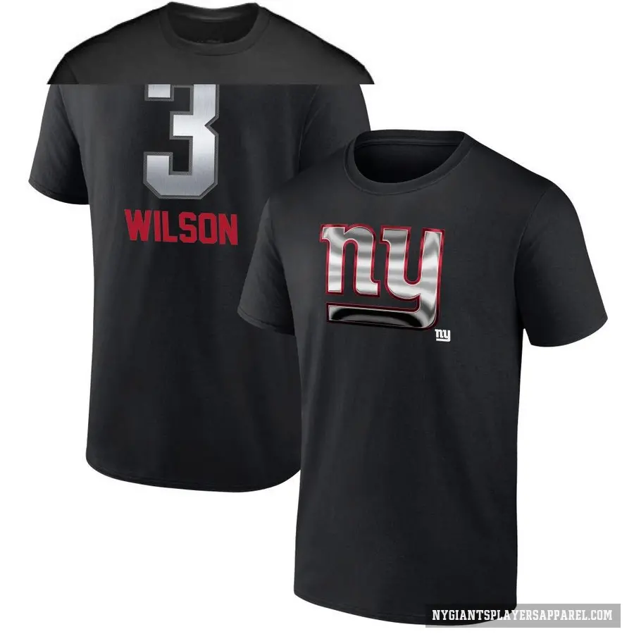 Youth ＃3 Russell Wilson New York Giants Black Midnight Mascot T-Shirt