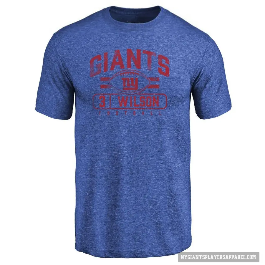 Youth ＃3 Russell Wilson New York Giants Royal Flanker T-Shirt