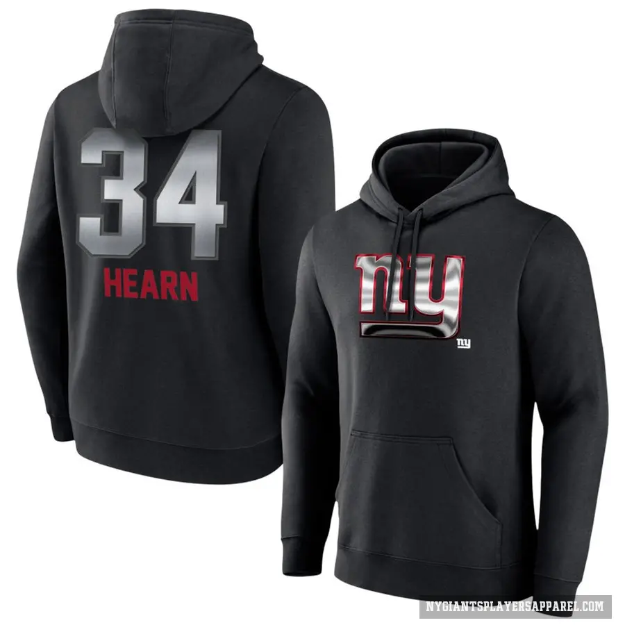Youth ＃34 Azizi Hearn New York Giants Black Midnight Mascot Pullover Hoodie