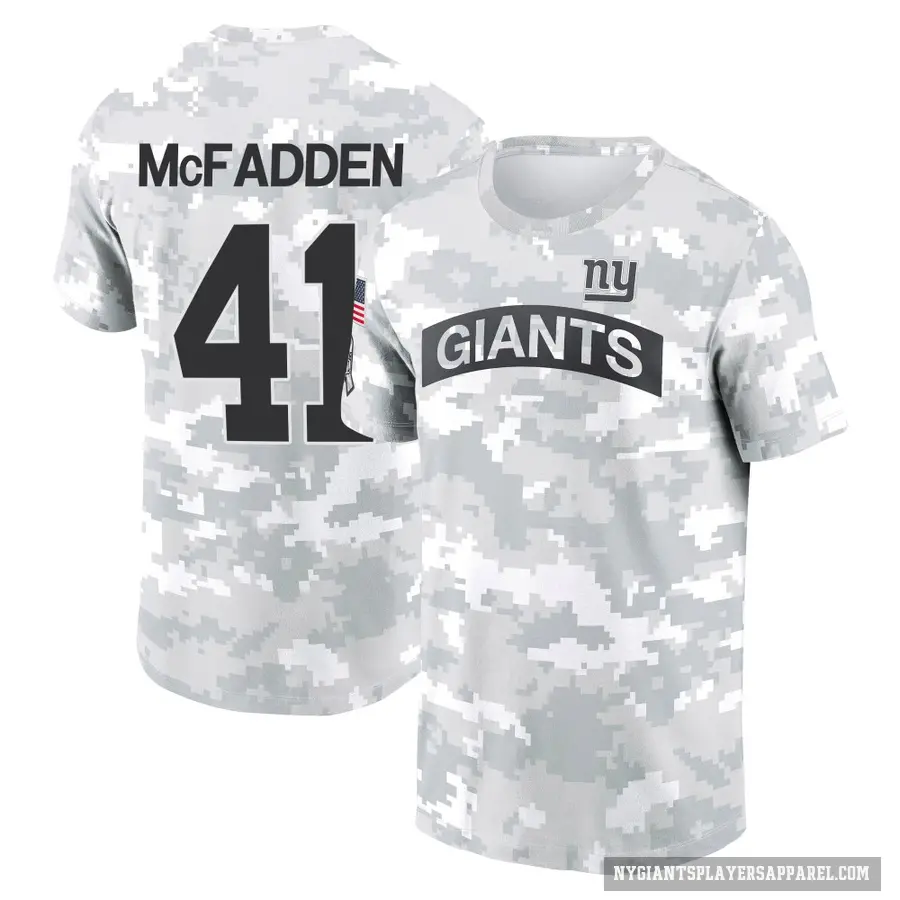 Youth ＃41 Micah McFadden New York Giants Camo Arctic 2024 Salute to Service Performance T-Shirt