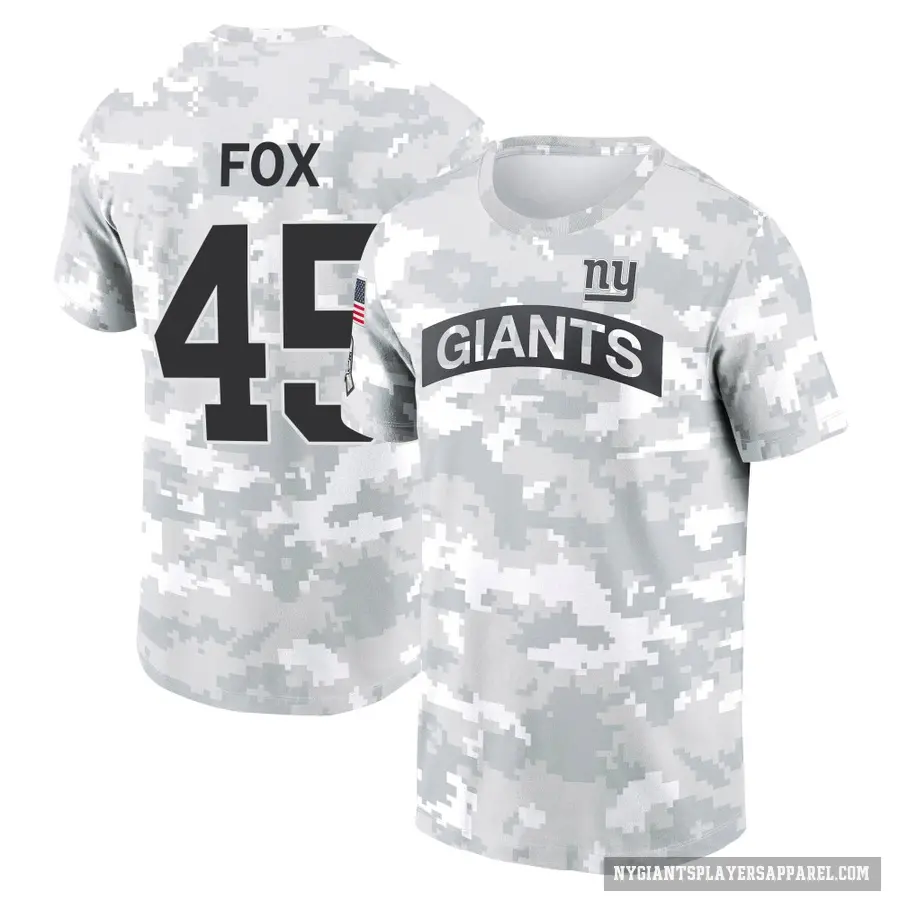 Youth ＃45 Tomon Fox New York Giants Camo Arctic 2024 Salute to Service Performance T-Shirt