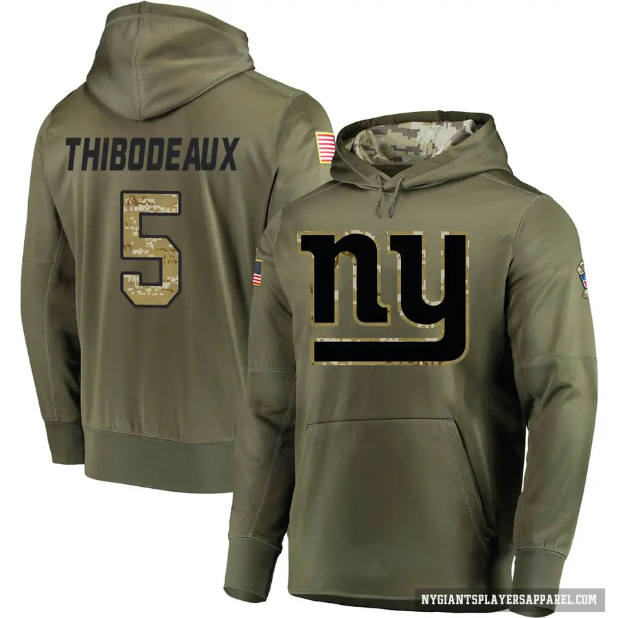 Youth ＃5 Kayvon Thibodeaux New York Giants Olive Salute to Service Pullover Hoodie