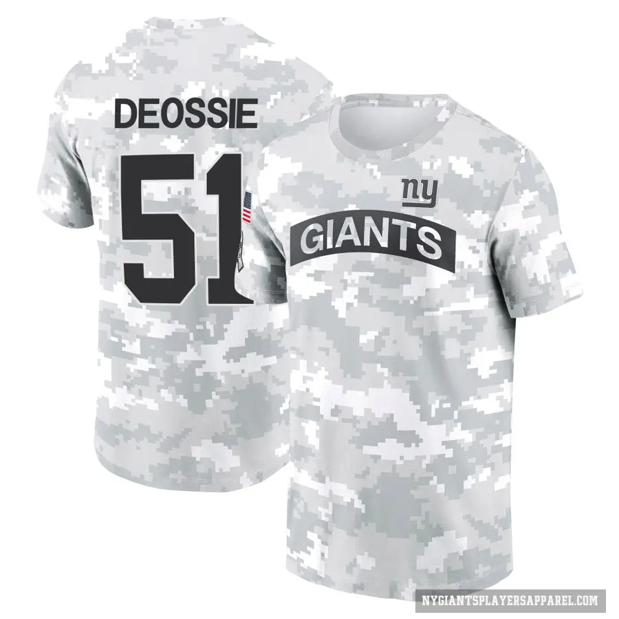 Youth ＃51 Zak DeOssie New York Giants Camo Arctic 2024 Salute to Service Performance T-Shirt
