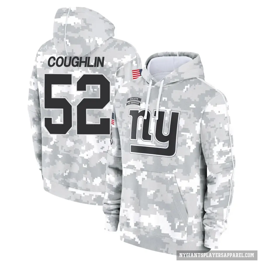 Youth ＃52 Carter Coughlin New York Giants Arctic Camo 2024 Salute to Service Club Fleece Pullover Hoodie