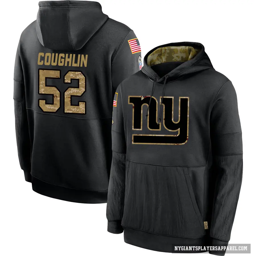 Youth ＃52 Carter Coughlin New York Giants Black 2020 Salute to Service Sideline Performance Pullover Hoodie