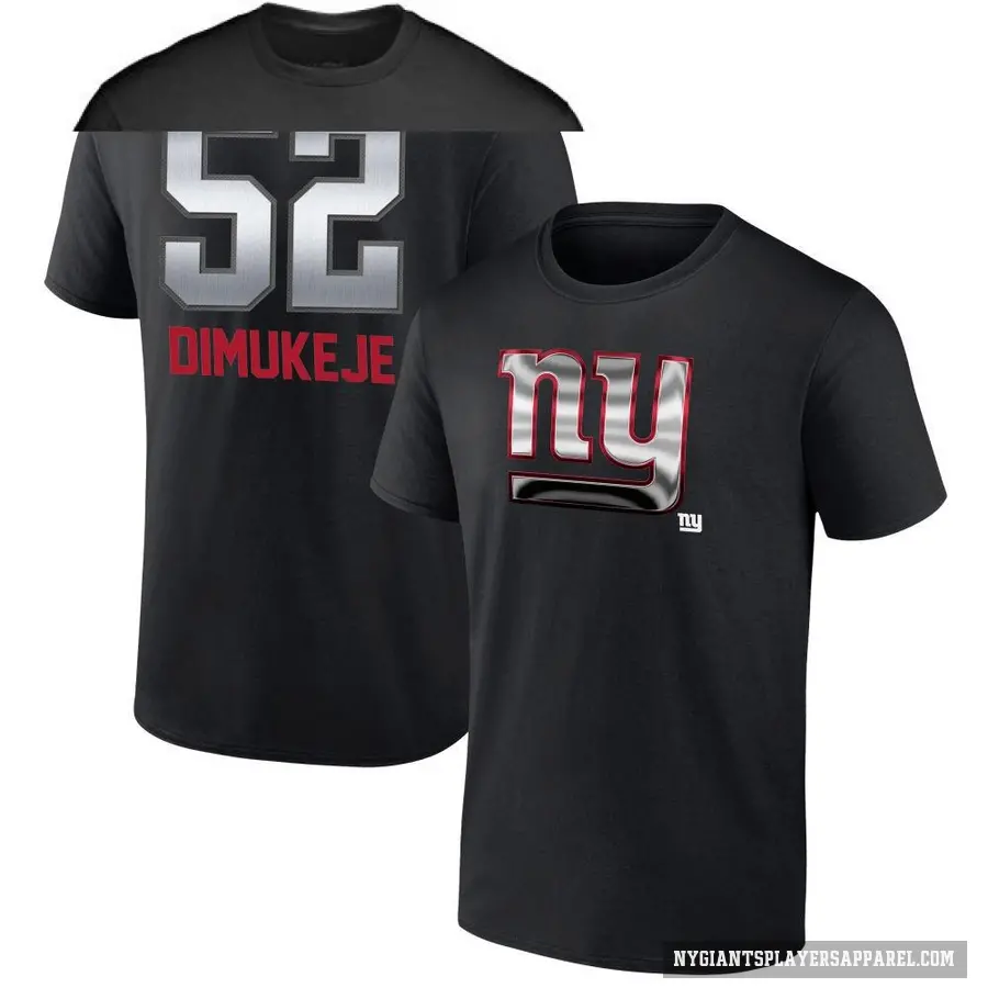 Youth ＃52 Victor Dimukeje New York Giants Black Midnight Mascot T-Shirt