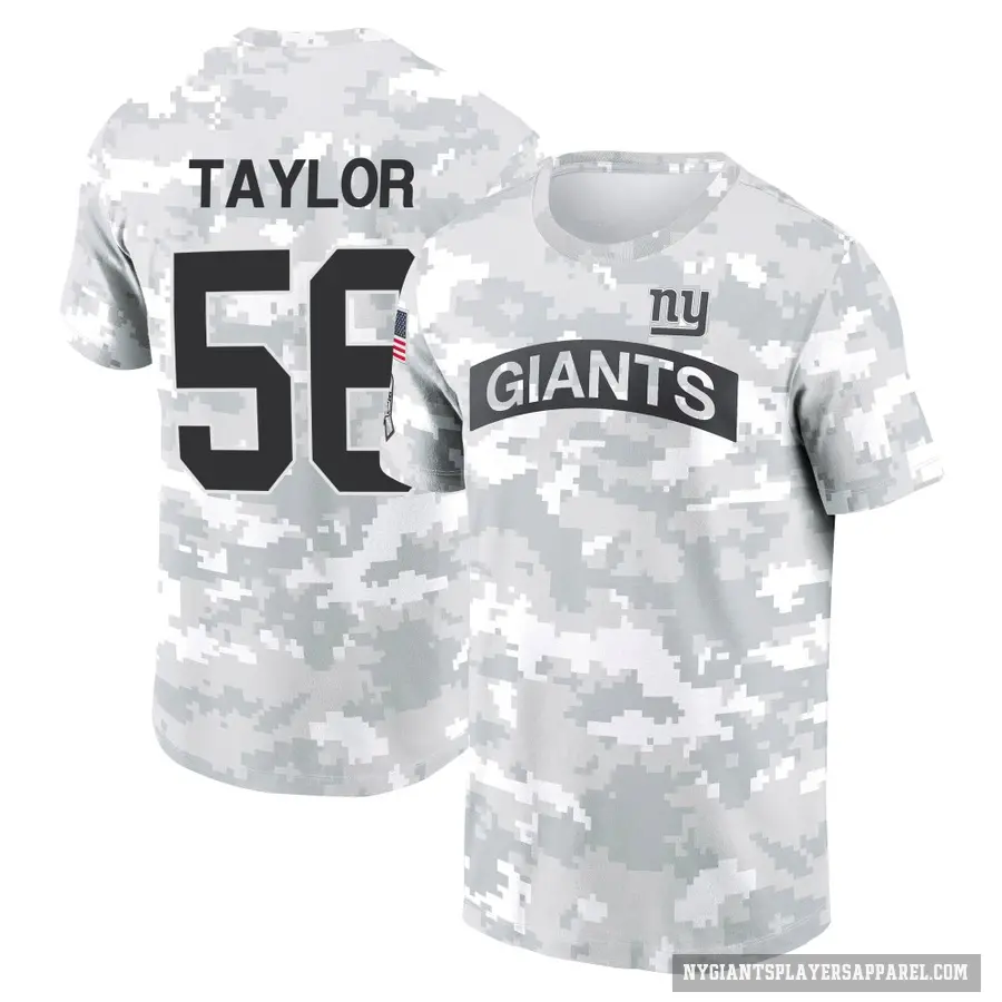 Youth ＃56 Lawrence Taylor New York Giants Camo Arctic 2024 Salute to Service Performance T-Shirt