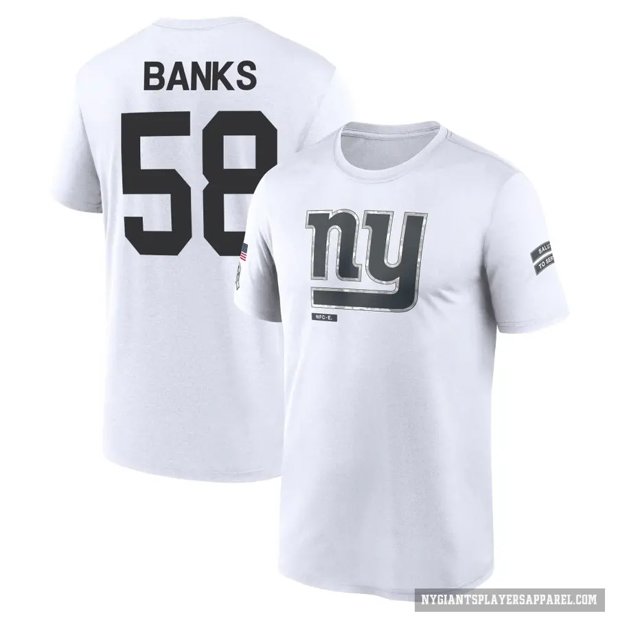 Youth ＃58 Carl Banks New York Giants White 2024 Salute to Service Performance T-Shirt